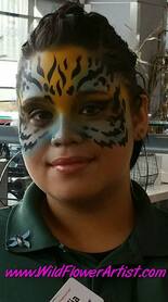 Airbrush Tiger Cat face painting design