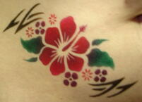 airbrush belly tattoo flowers
