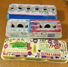 decorating egg cartons with encouraging quotes coronavirus covid-19 Face Painter Linda from WFA Face and body Art