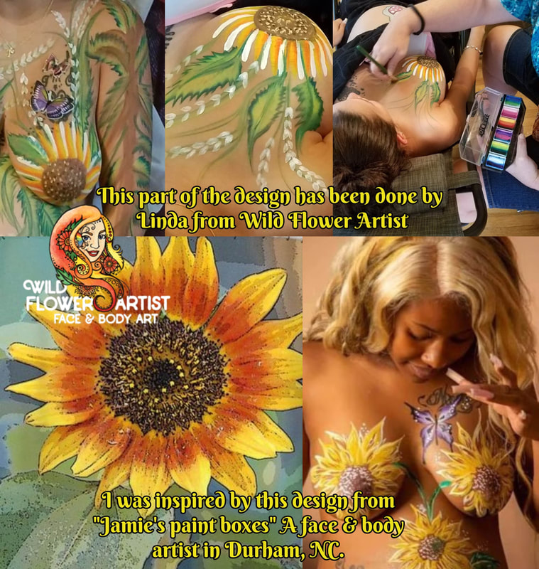 Sunflower ​Maternity Belly/Body Art Designs