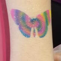 Tie Dye Butterfly Airbrush Tattoo