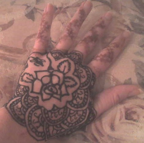 Henna Tattoo rose hand