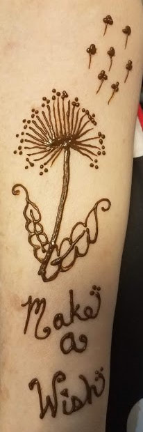 Make a wish Dandelion flower henna tattoo
