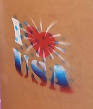 Patriotic airbrush tattoo I love usa