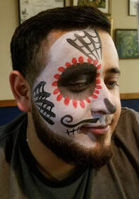 Day of the dead face paint design for a man