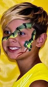 Snake face paint design summer camp