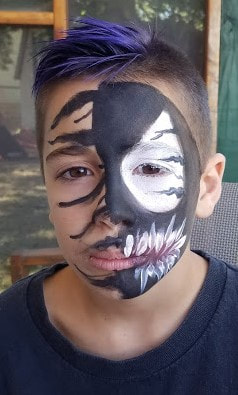 Venom face paint design